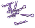 1/10 RC Car Body Clips Purple Anodized Finish 10pcs. Bent Angled