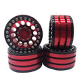 (4) 1.9 Aluminum RC Crawler Red Beadlock Wheel Rims 1/10 TRX-4 D90 SCX10 II III