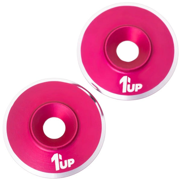 1UP Aluminum LowPro (Low Profile) Wing Washers M3 Hot Pink Shine 2pcs 820421