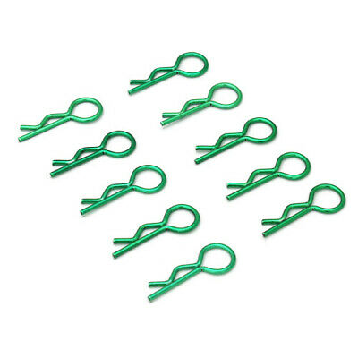 1/10 RC Car Body Clips Green Neon Finish 10pcs. Bent Angled from Rotor Ron