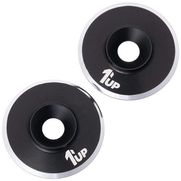 1UP Aluminum LowPro (Low Profile) Wing Washers M3 Black Shine 2pcs 820021