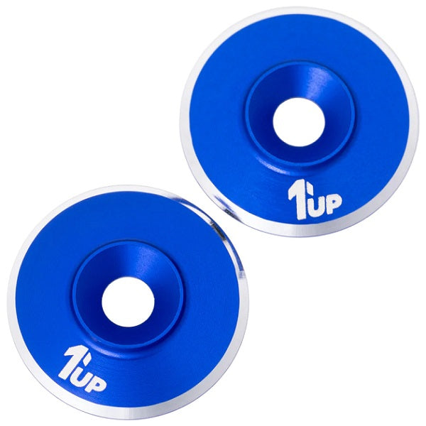 1UP Aluminum LowPro (Low Profile) Wing Washers M3 Dark Blue Shine 2pcs 820121