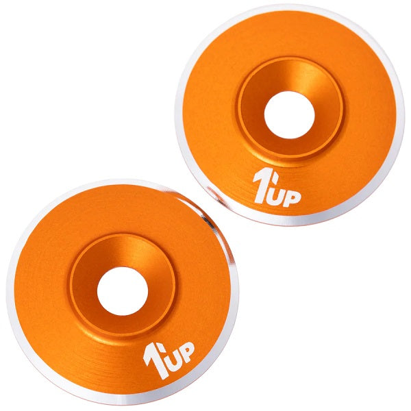 1UP Aluminum LowPro (Low Profile) Wing Washers M3 Orange Shine 2pcs 820621