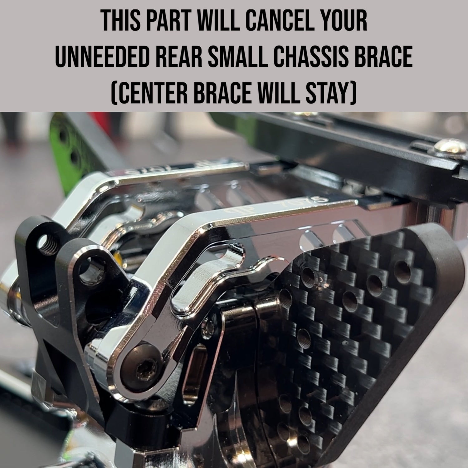 Arrma Infraction 1/7 Aluminum Rear Body Post Fixed Mount (Chassis Brace Delete)